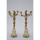 Pair of bronze candlesticks 'amours'