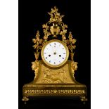 Bronze gilded Empire clock (11x32x50cm)