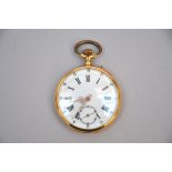 A gold pocket watch, 19th century (4cm)