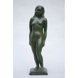 Henry Puvrez: bronze sculpture 'standing naked' (64cm)