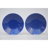 Pair of dishes in Chinese bleu poudré porcelain (*) (27cm)