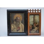 Lot: two religious paintings (*) (17x24cm)