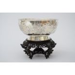 Chinese silver bowl 'flowers', 19th century (19x9cm)