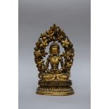 Gilt bronze sculpture 'Amitayus', Nepal 18th century (inscriptions) (22cm)