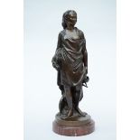 Houdon: bronze statue 'farmer girl' (50cm)