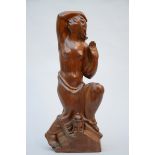 Wooden statue "bathing lady" (68cm)