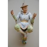 Polychromed wooden sculpture 'Chinese man' (*) (63cm)