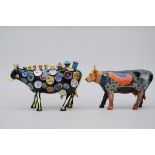 Cow Parade: two cows in porcelain + 4 sculptures (40x27cm)
