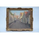 E. Vierin: painting o/c 'view of Bruges' (76x63cm)