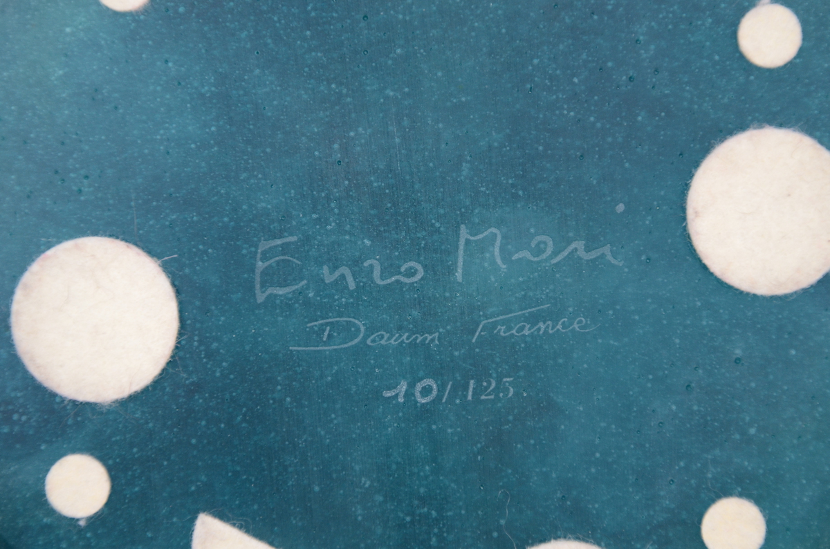 Enzo Mari & Daum: blue bowl in glass paste (33x18cm) - Image 4 of 4