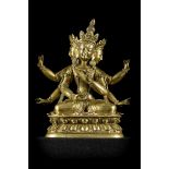 Sino-Tibetan sculpture in gilt bronze 'ushnisha', Qianlong period (19cm)