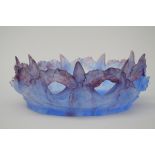 Daum France: large blue bowl in glass 'Iris' (40x15cm)