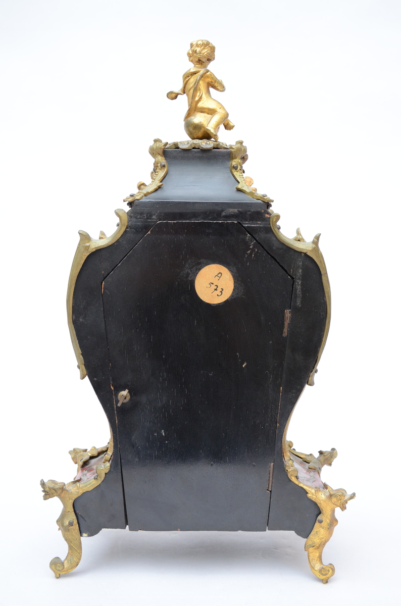 Louis XV style clock with Boulle inlaywork (43cm) - Image 2 of 3