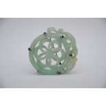Jadeite disc with silver fitting (4x5cm)
