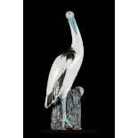 Large sculpture in Chinese porcelain 'crane', 18th century (*) (44cm)