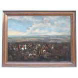 Anonymous: painting o/c 'view of the battle of Oudenaarde 1708' (98x71cm)