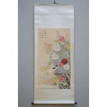 A Chinese scroll 'blossom with birds' (60x114cm)