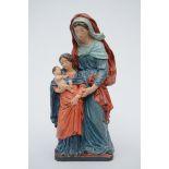 Wooden statue 'St Anne, Virgin and Child', 18th century (37cm)