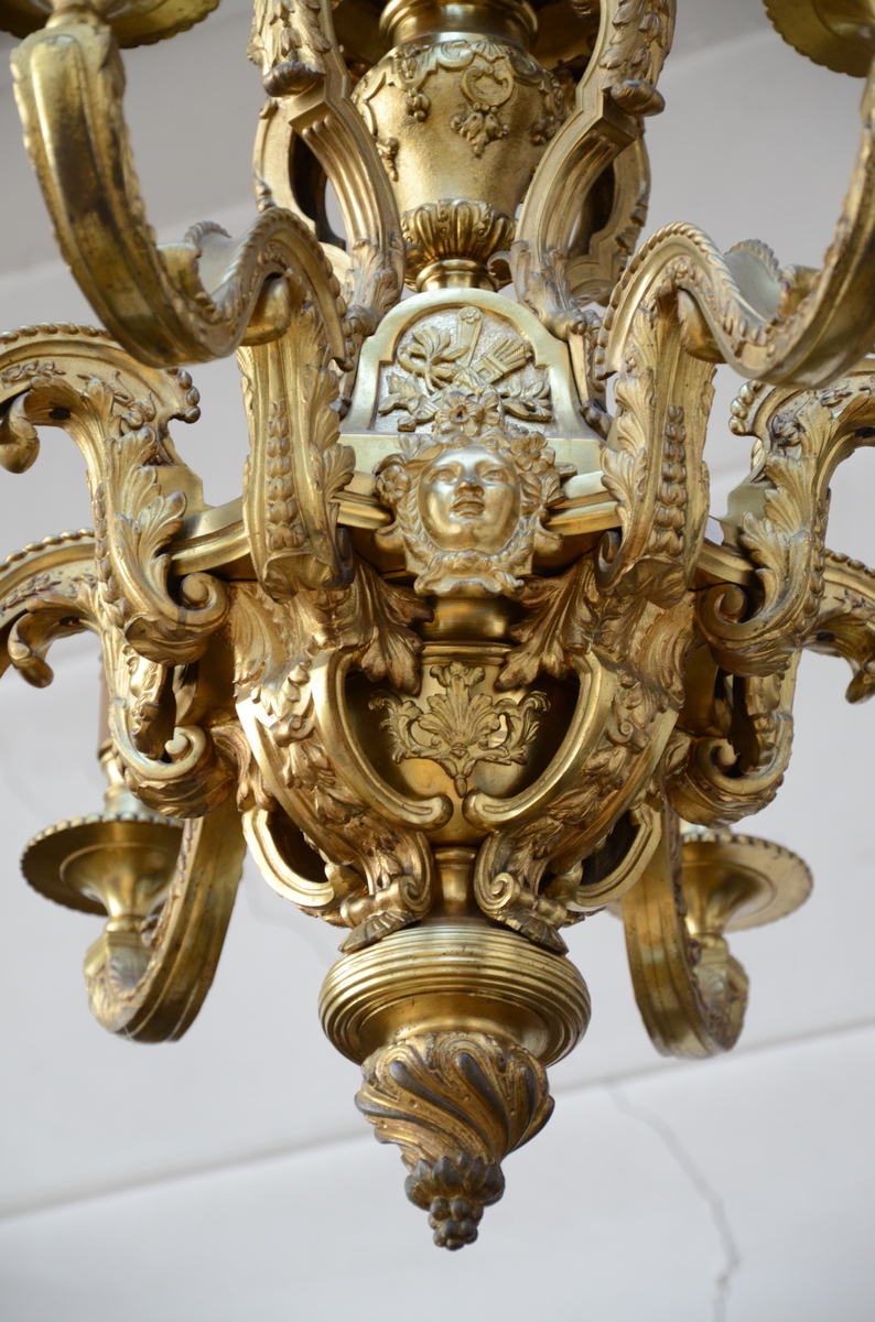 Large bronze Mazarin chandelier, 19th century (96x100cm) - Image 2 of 3