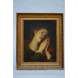 Anonymous: painting o/c 'woman praying' (*) (36x46cm)