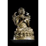 Tibetan gilt bronze sculpture 'Lama', 16th century (13cm)