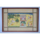 Indian miniature with erotic scene (33x22cm)