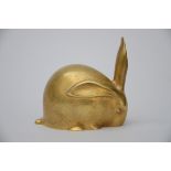 E.M. Sandoz: gilt bronze sculpture 'rabbit' (4x6x6cm)