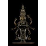 Sino-Tibetan bronze statue 'Avalokiteshvara', Qianlong period (22cm)