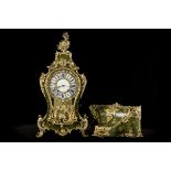 A clock in Vernis Martin with enamelled dial and gilt bronze ornaments 'Vandercruse - Delacroix à