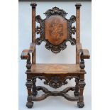 Italian chair in walnut (*) (30x78x134cm)