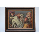 Flemisch school: painting o/p "lamentation of Christ" 17th century (*) (63x47cm)