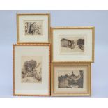 Lot: four engravings, 2 signed by Finch