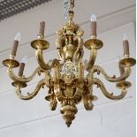 Large bronze Mazarin chandelier, 19th century (96x100cm)