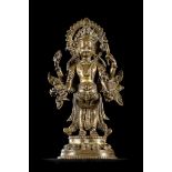 Nepalese sculpture in gilt bronze 'Vishnu', 17th/18th century (11cm)