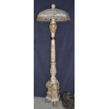 Neo-Classical alabaster floor lamp with ram heads (*) (195cm)