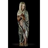 Sculpture in polychrome wood 'Madonna', 16th/17th century (89cm)