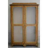 Louis XV display cabinet in rosewood veneer and gilt bronze (40x128x203cm)