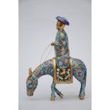 Chinese statue in cloisonné "horseman" (10x29x38cm)
