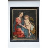 Anonymous (17th/18th century): painting o/c 'madonna with child' (*) (64x82cm)