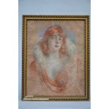 F. Vacha: pastel 'portrait of a lady' (46x60cm)
