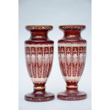 A composite pair of Bohemian crystal vases (51cm)