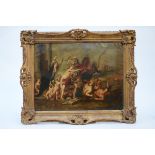 Flemish school: painting o/c 'rape of the sabine women' (71x55cm)