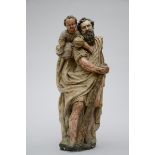 Stone sculpture 'St Christopher carrying Jesus', 17th century (*) (71cm)
