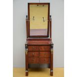 Chapuis: Empire dressing table in mahogany, 19th century (55x65x175cm)