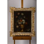 Anonymous (17th century): painting (o/c) 'still life with flowers' (illegible signature) (82x65cm)