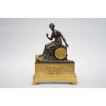 Empire clock in bronze 'lady' (*) (11x36x50cm)