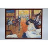 G. Bonneels (1913): painting (o/c) 'lady in a cafÈ' (93x74cm)