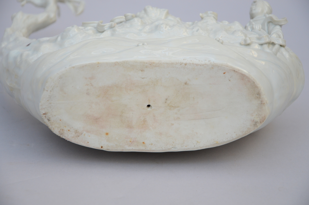 Sculpture in Blanc de Chine 'boat' (*) (10x28x30cm) - Image 4 of 4