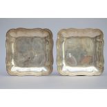 A pair of square plates in silver by Piat le Febvre, Doornik 18th century (25x25cm)