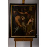 Anonymous (16th - 17th century): painting (o/c) 'Way of the Cross' (88x116cm)